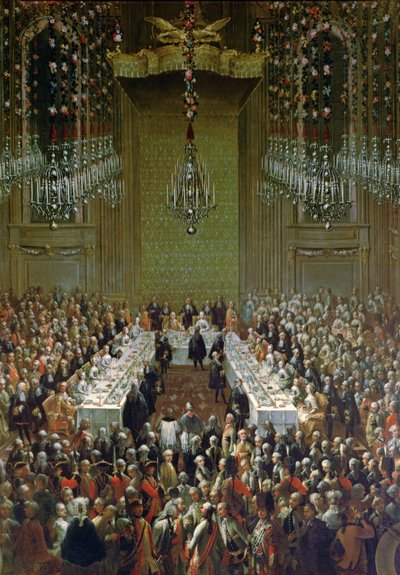 Banchetto nella Redoutensaal, Vienna, 1760 (dettaglio) da Martin II Mytens or Meytens